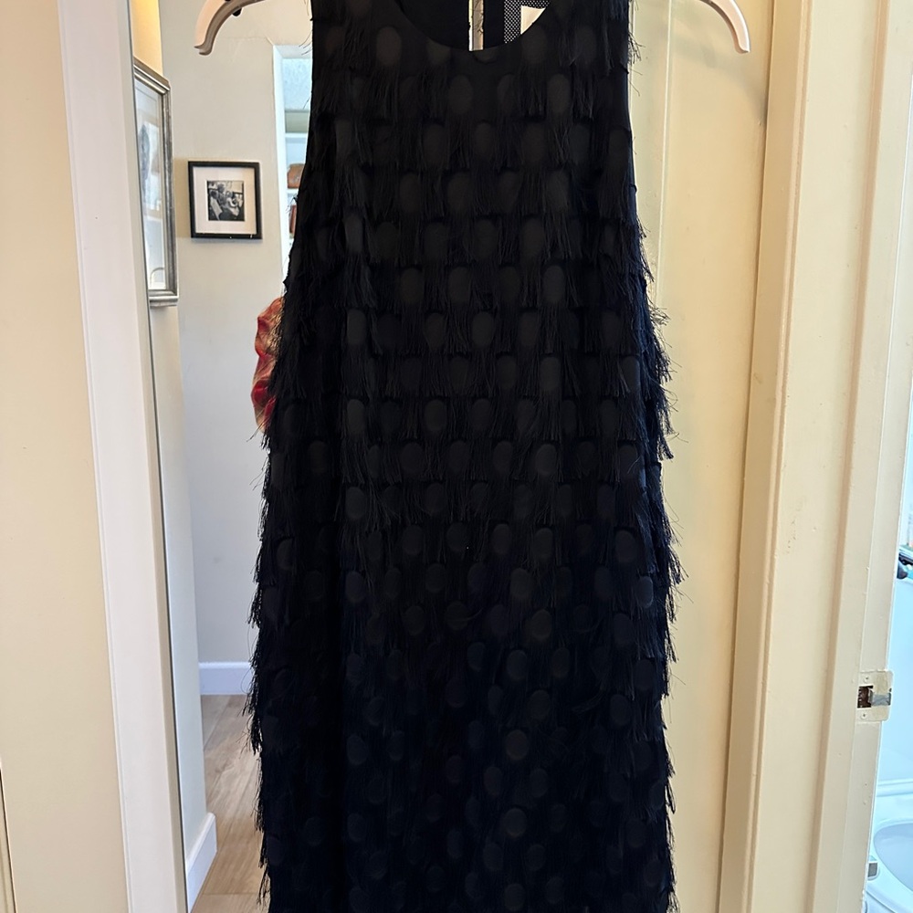 Anthropologie Black Halter Sheath Midi Dress